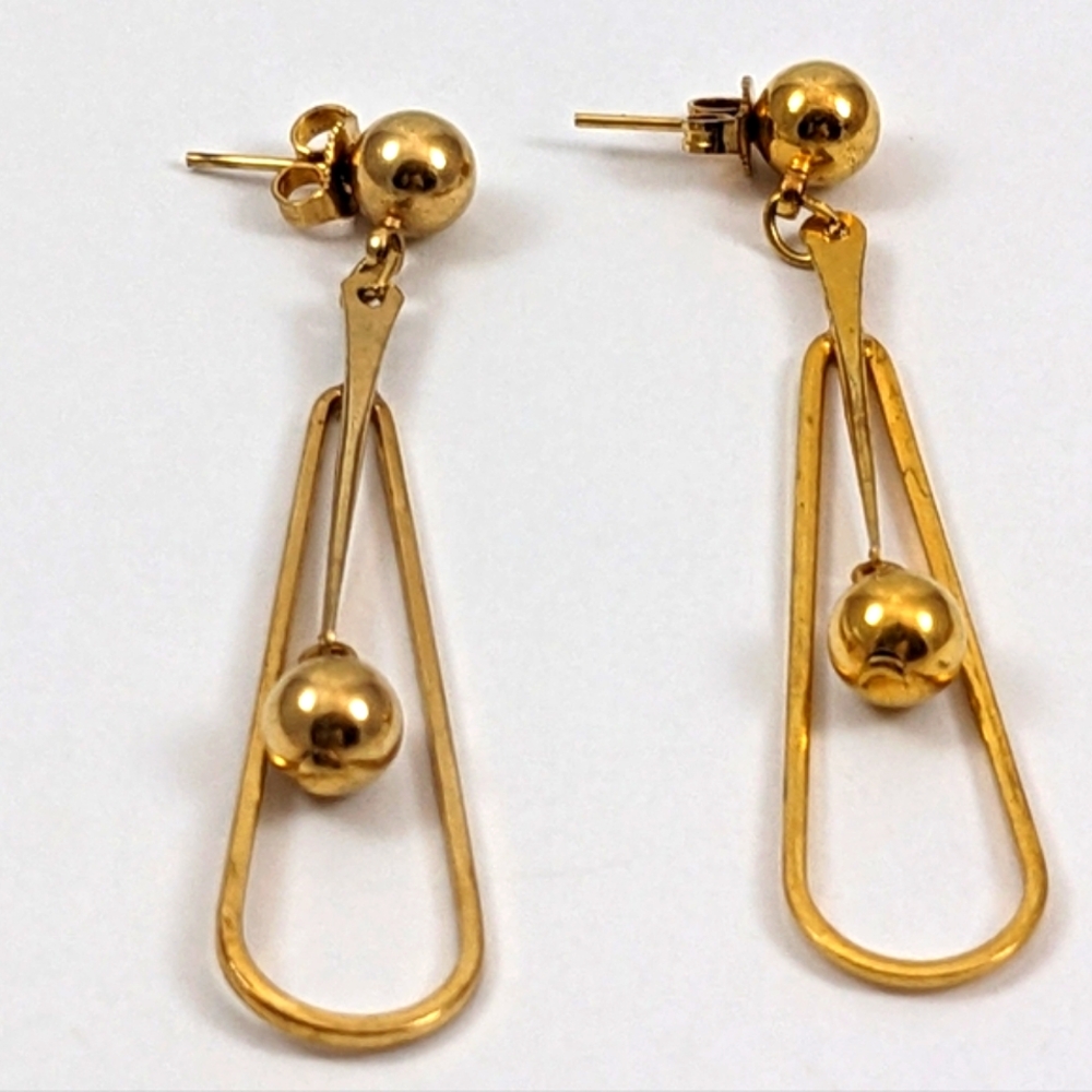 Vintage Goldtone Ball Drop Earrings